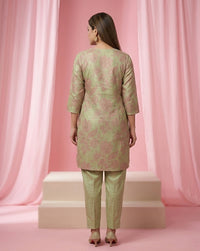 Pista Floral Print Kurta Co-Ord Set 3
