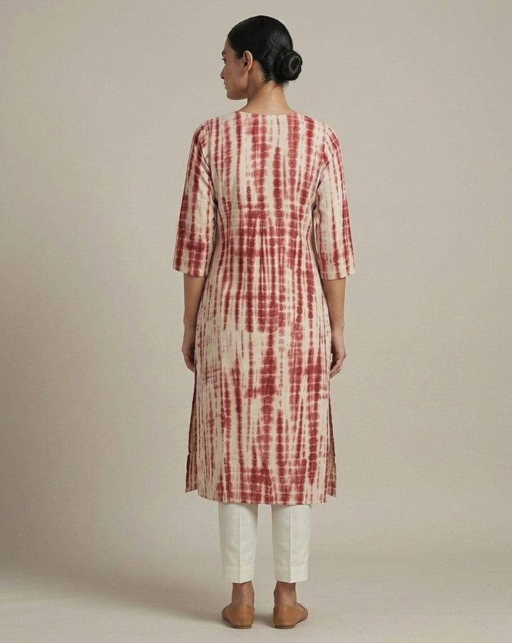 Muted Lime &amp; Sage Geometric Lattice Straight Kurti