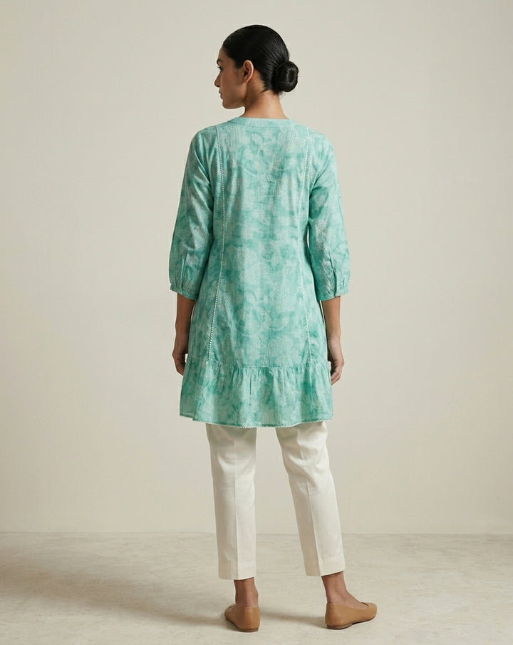 Seafoam Green Peplum-Style Kurti
