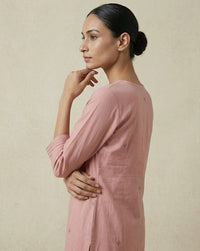 Minimalist Dusty Rose Straight Kurta 4