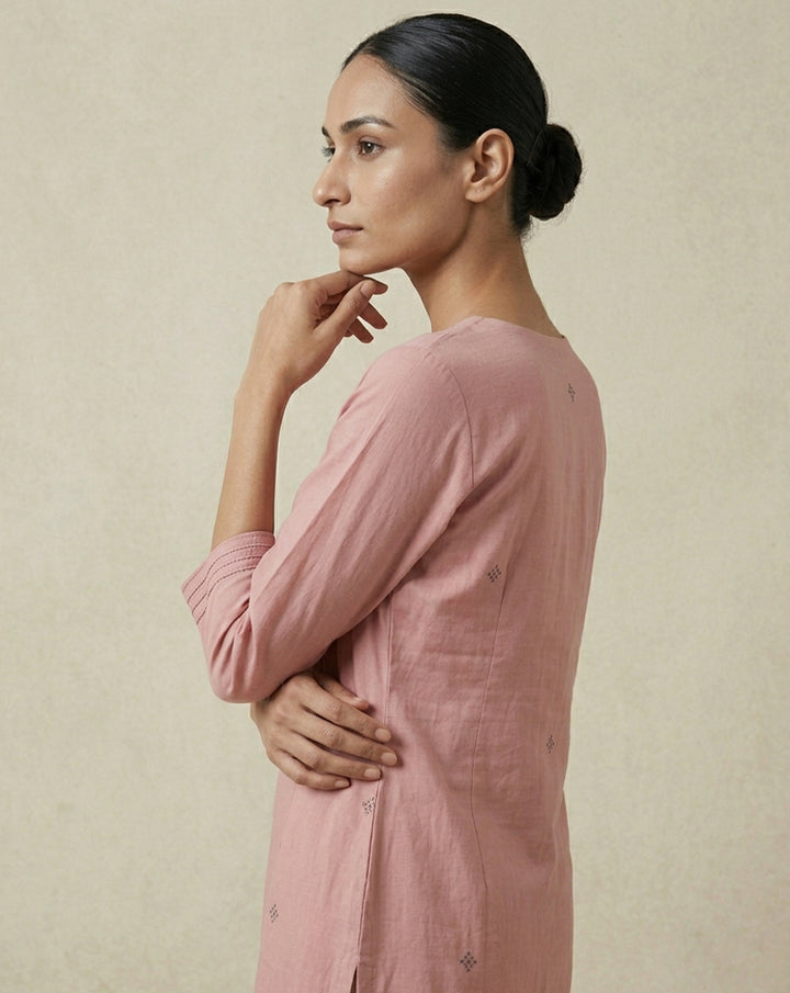 Minimalist Dusty Rose Straight Kurta