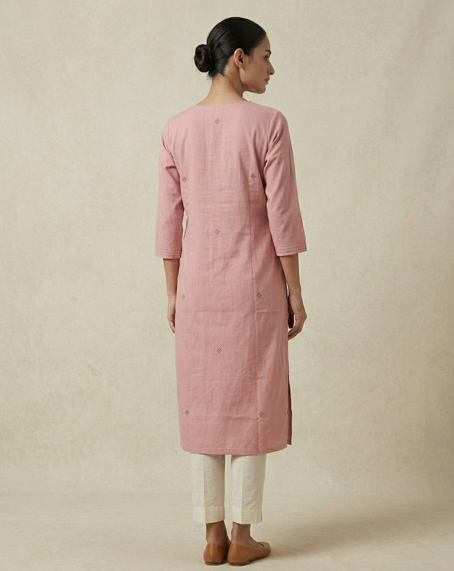 Minimalist Dusty Rose Straight Kurta